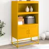 Image de Buffet Haut Jaune Moutarde 68,5x38,5x123,5 Cm Acier Vidaxl