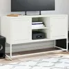 Image de vidaXL Meuble TV blanc 1005x39x605 cm acier support TV buffet TV meuble multimédia banc TV armoire hifi centre de 846517