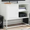 Image de vidaXL Meuble TV blanc 68x39x605 cm acier support TV buffet TV meuble multimédia banc TV armoire hifi centre de 846523