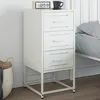 Image de vidaXL Table de chevet blanc 36x39x78 cm acier armoire armoire latérale meuble de chambre à coucher table de chevet 846588