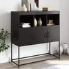 Image de Buffet Noir 100,5x39x107 Cm Acier Vidaxl