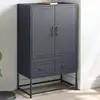 Image de Buffet Haut Anthracite 68x39x111,5 Cm Acier Vidaxl