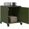 Image de Tables De Chevet 2 Pcs Vert Olive 36x39x43,5 Cm Acier Vidaxl