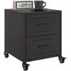 Image de Tables De Chevet 2 Pcs Noir 36x39x43,5 Cm Acier Vidaxl