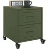 Image de Tables De Chevet 2 Pcs Vert Olive 36x39x43,5 Cm Acier Vidaxl