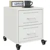 Image de Tables De Chevet 2 Pcs Blanc 36x39x43,5 Cm Acier Vidaxl