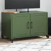 Image de Meuble Tv Vert Olive 68x39x43,5 Cm Acier Vidaxl