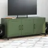 Image de Meuble Tv Vert Olive 100,5x39x43,5 Cm Acier Vidaxl