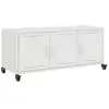 Image de Vidaxl meuble tv blanc 100,5x39x43,5 cm acier