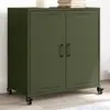 Image de Buffet Vert Olive 68x39x72 Cm Acier Vidaxl