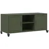 Image de Meuble Tv Vert Olive 100,5x39x43,5 Cm Acier Vidaxl