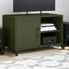 Image de Meuble Tv Vert Olive 68x39x43,5 Cm Acier Vidaxl