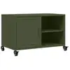 Image de Vidaxl meuble tv vert olive 68x39x43,5 cm acier