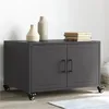Image de vidaXL Table Basse Table dAppoint avec Poignée Bout de Canapé avec Porte Meuble de Rangement Salle de Séjour Noir 846686