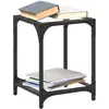 Image de Tables Basses Avec Dessus En Verre Transparent 2 Pcs Acier Vidaxl