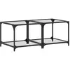 Image de Tables Basses Avec Dessus En Verre Transparent 2 Pcs Acier Vidaxl