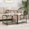 Image de Tables Basses Avec Dessus En Verre Noir 2 Pcs 50x50x40 Cm Acier Vidaxl