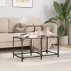 Image de Table Basse Avec Dessus En Verre Noir 78,5x40x40 Cm Acier Vidaxl