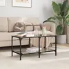 Image de Table Basse Avec Dessus En Verre Noir 78,5x40x40 Cm Acier Vidaxl