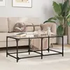 Image de Table Basse Avec Dessus En Verre Transparent 98,5x50x40cm Acier Vidaxl