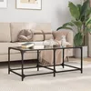 Image de vidaXL Table basse avec dessus en verre noir 985x50x40 cm acier 845979