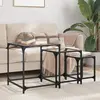 Image de Tables Basses Gigognes 3 Pcs Dessus En Verre Transparent Acier Vidaxl