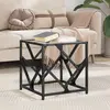 Image de Table Basse Avec Dessus En Verre Transparent 40x40x41 Cm Acier Vidaxl