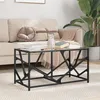 Image de vidaXL Table basse avec dessus en verre transparent 785x40x41cm acier table dappoint table de salon table à thé bout 845994