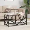 Image de Table Basse Avec Dessus En Verre Noir 78,5x40x41 Cm Acier Vidaxl