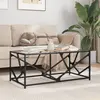 Image de Table Basse Avec Dessus En Verre Transparent 98,5x50x41cm Acier Vidaxl
