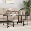 Image de Table Basse Avec Dessus En Verre Noir 98,5x50x45 Cm Acier Vidaxl