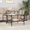 Image de Table Basse Avec Dessus En Verre Transparent 98,5x50x45cm Acier Vidaxl