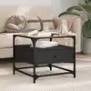 Image de Table Basse Avec Dessus En Verre Noir 50x50x45 Cm Acier Vidaxl
