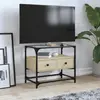 Image de Meuble Tv Avec Dessus En Verre Chêne Sonoma Bois D'ingénierie Vidaxl