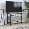 Image de Meuble Tv Avec Dessus En Verre Sonoma Gris Bois D'ingénierie Vidaxl
