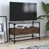 Image de Meuble Tv Avec Dessus En Verre Chêne Marron Bois D'ingénierie Vidaxl