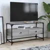 Image de Meuble Tv Avec Dessus En Verre Sonoma Gris Bois D'ingénierie Vidaxl