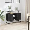 Image de vidaXL Buffet avec dessus en verre noir 98x35x81 cm bois dingénierie meuble de rangement meuble de rangement de cuisine 846069