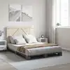 Image de Cadre De Lit Sans Matelas Gris 140x200 Cm Bois Massif De Pin Vidaxl