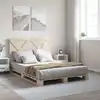 Image de Cadre De Lit Sans Matelas Avec Tête De Lit Bois Massif Vidaxl
