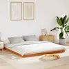 Image de Cadre De Lit Sans Matelas Cire Marron 200x200cm Bois Pin Massif Vidaxl