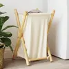 Image de Panier À Linge Blanc Crème 41,5x36x63,5 Cm Bambou Vidaxl