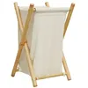 Image de Panier à linge - vidaXL - Bambou - Blanc crème - Design contemporain - Pliable