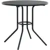 Image de Table De Patio Ronde Anthracite Acier Enduit De Poudre Vidaxl