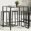 Image de vidaXL Table de bar noir 100x100x110 cm acier enduit de poudre table de bar de petit-déjeuner table de bar de cuisine 4009269