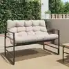 Image de Banc De Jardin Avec Coussin Taupe 113 Cm Acier Vidaxl