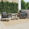 Image de vidaXL Ensemble de meubles de balcon 4 pcs avec coussins acier noir ensemble de meubles dextérieur ensemble de balcon de 4009302