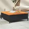 Image de Table De Jardin Noir 70x70x25 Cm Résine Tressée Et Bois Acacia Vidaxl
