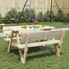 Image de Table De Pique-nique Pour 4 Enfants Avec Trou De Parasol Sapin Vidaxl