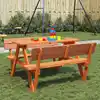 Image de Table De Pique-nique Pour 4 Enfants Avec Trou De Parasol Sapin Vidaxl